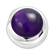 Amethyst Round Silver Pendant, p100