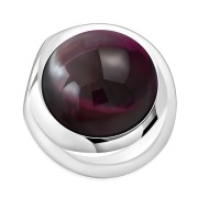 Garnet Stone Round Silver Pendant, p100