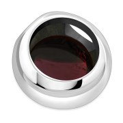 Garnet Stone Round Silver Pendant, p100