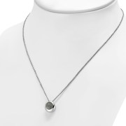 Labradorite Round Silver Pendant, p100