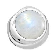 Rainbow Moonstone Round Silver Pendant, p100