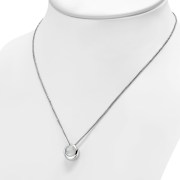 Rainbow Moonstone Round Silver Pendant, p100