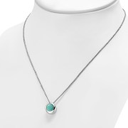 Turquoise Round Silver Pendant, p100