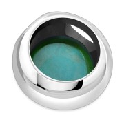 Turquoise Round Silver Pendant, p100