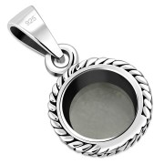Rainbow Moonstone Round Silver Pendant, p115