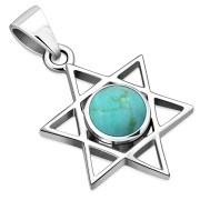 Turquoise Star of David Pendant, p378