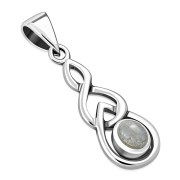 Silver Celtic Pendant set w/ Labradorite, p457