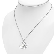 Mother of Pearl Celtic Knot Silver Pendant, p472
