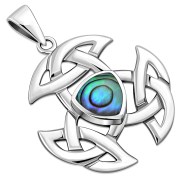 Abalone Celtic Knot Silver Pendant, p472