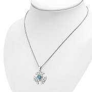 Abalone Celtic Knot Silver Pendant, p472