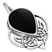 Celtic Knot Black Onyx Silver Pendant, p475