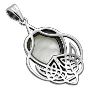 Large Mother of Pearl Celtic Silver Pendant, p478