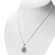 Large Abalon Shell Celtic Silver Pendant, p478