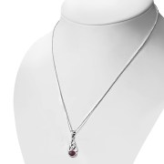 Garnet Celtic Trinity Knot Silver Pendant, p479