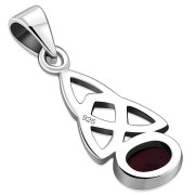 Garnet Celtic Trinity Knot Silver Pendant, p479