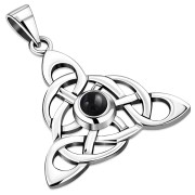 Celtic Silver Pendant set w/ Black Onyx P480OXC