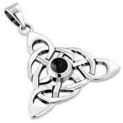 Celtic Silver Pendant set w/ Black Onyx P480OXC