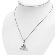 Celtic Silver Pendant set w/ Rainbow Moonstone P480RMS