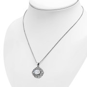 Rainbow Moonstone Trinity Knots Silver Pendant, p487