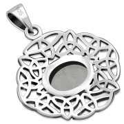 Rainbow Moonstone Trinity Knots Silver Pendant, p487