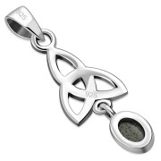 Labradorite Celtic Trinity Knot Silver Pendant, p488