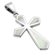 Mother of Pearl Silver Cross Pendant, p500