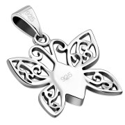 Abalone Ethnic Style Butterfly Silver Pendant