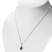 Black Onyx Drop Silver Pendant, p506