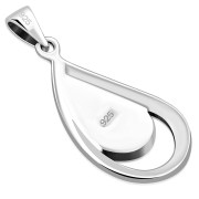 Black Onyx Drop Silver Pendant, p506
