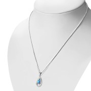 Abalone Drop Silver Pendant, p506