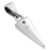 Black Onyx Triangle Silver Pendant, p508