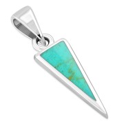 Turquoise Triangle Silver Pendant, p508
