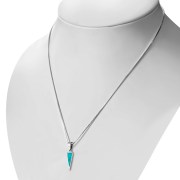 Turquoise Triangle Silver Pendant, p508