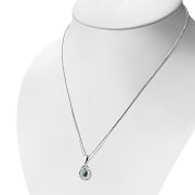Abalone Drop Greek Key Silver Pendant, p510
