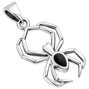 Black Onyx Spider Silver Pendant, p514