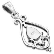 Black Onyx Silver Pendant, p515