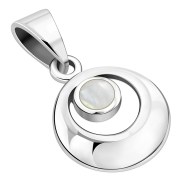 Mother of Pearl Round Silver Pendant, p517