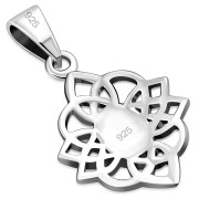Mother of Pearl Trinity Knot Silver Pendant, p522