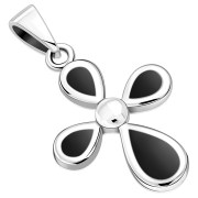 Black Onyx Silver Cross Pendant, p526