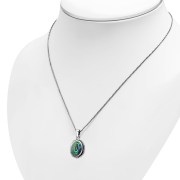 Abalone Oval Silver Pendant, p538