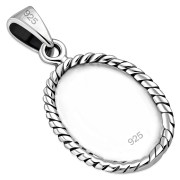 Abalone Oval Silver Pendant, p538