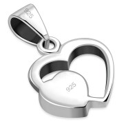 Synthetic Opal Hearts Sterling Silver Pendant