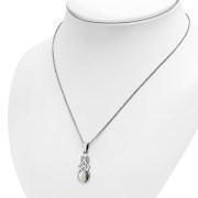Mother of Pearl Celtic Knot Silver Pendant, p550