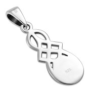 Mother of Pearl Celtic Knot Silver Pendant, p550