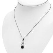 Black Onyx Celtic Knot Silver Pendant, p550