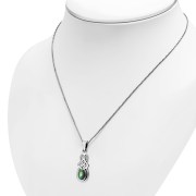 Abalone Celtic Knot Silver Pendant, p550