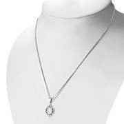 Mother of Pearl Celtic Knot Silver Pendant, p563