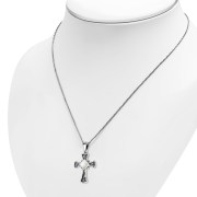 Mother Of Pearl Celtic Irish Trinity Knot Cross Silver Pendant, p564