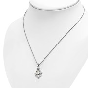 Mother Of Pearl Ethnic Sterling Silver Drop Pendant, p547
