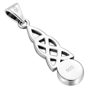Abalone Shell Celtic Knot Silver Pendant - p583